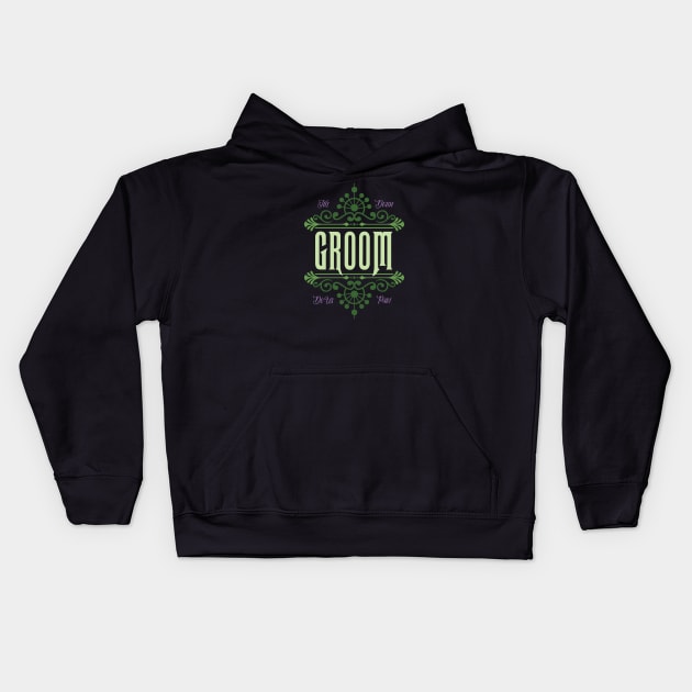 Haunted Groom Honeymoon for Couples Kids Hoodie by GoAwayGreen